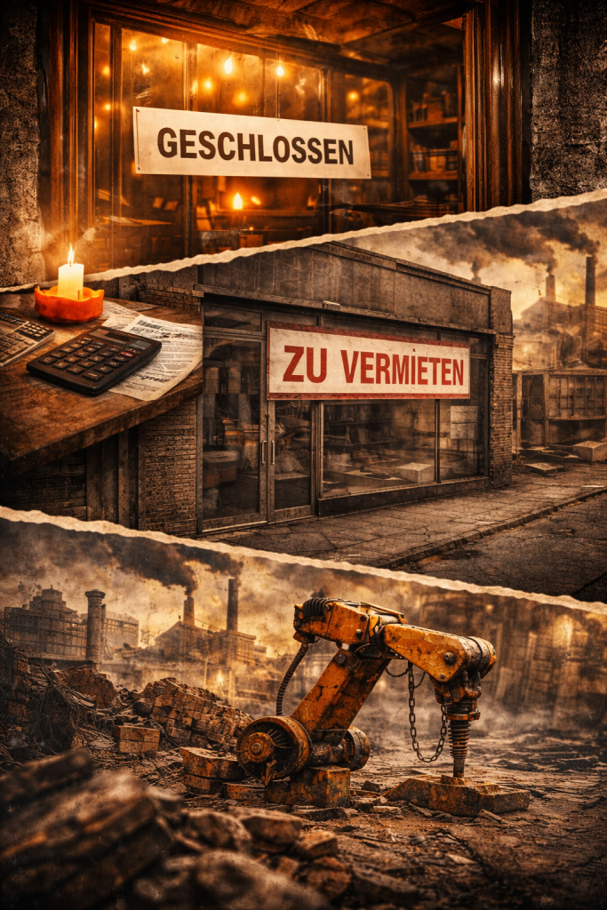 Illustration zu den drei Fällen aus Gastronomie, Handel und Industrie